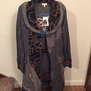 Paris Hues Mixed-Stitch Sweater Coat NWT